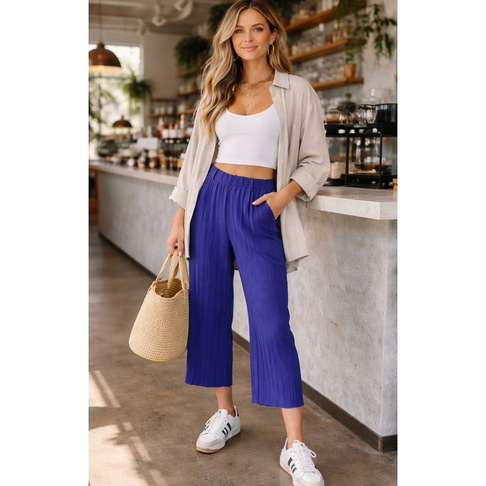 Pact Lettuce Hem Lounge Pants in Blue sz XL